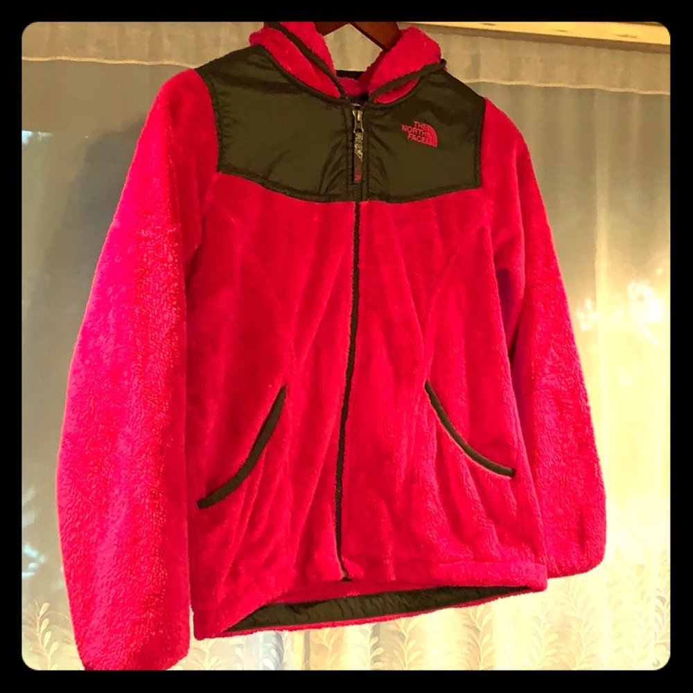 Girls North Face fuzzy jacket